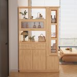 Scandinavian Style Solid Wood Storage Cabinet for Living Room