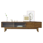 "A Nordic style TV cabinet that blends minimalist design with natural elements."