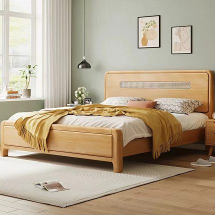 solid wood bed