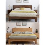 The Nordic wooden bed embodies simple elegance and functionality.