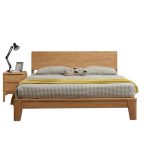 The Nordic wooden bed embodies simple elegance and functionality.