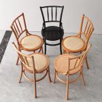 French Style Solid Wood Rattan Back Dining Chair for Wholesale