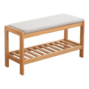 Solid wood shoe bench