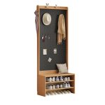 Nordic Style Shoe Bench with Pegboard – Space-Saving & Stylish