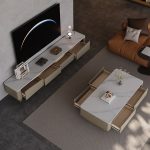 Sleek Glass Top Coffee Table and TV Stand for Wholesale