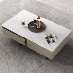 Sleek Stone Top TV Stand and Coffee Table in Nordic Design