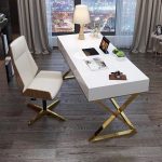 Sleek and Stylish Light Luxury Office Desk with Storage