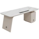 Sleek and Stylish Light Luxury Office Desk with Storage