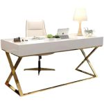 Sleek and Stylish Light Luxury Office Desk with Storage