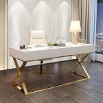 Sleek and Stylish Light Luxury Office Desk with Storage