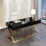 Sleek and Stylish Light Luxury Office Desk with Storage