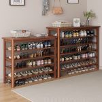 Solid Wood Multi-Tier Shoe Rack Cabinet
