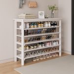 Solid Wood Multi-Tier Shoe Rack Cabinet