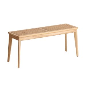 Solid Wood Rattan Dining Bench Nordic Style for Wholesale