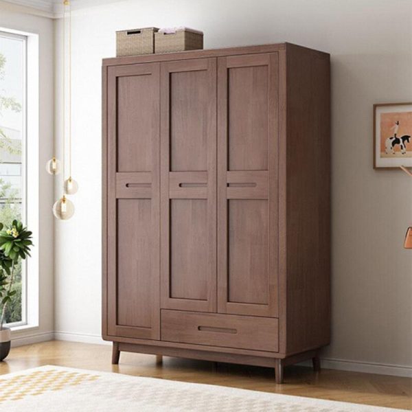 Modern Minimalist Solid Wood Wardrobe