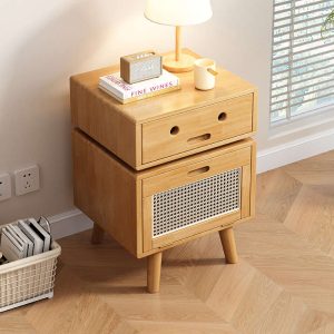 Solid wood robot nightstand