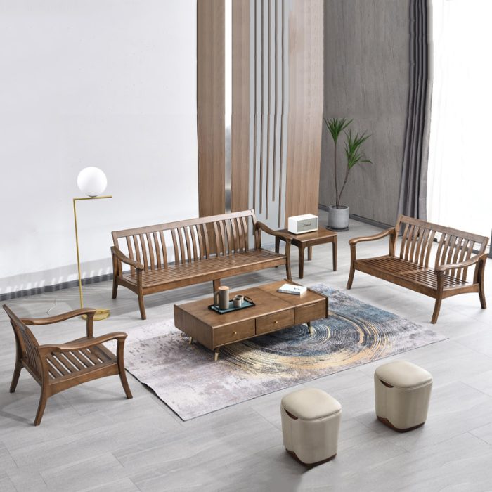 Crafted from high-quality wood, this sofa is built to last and impress. 🌳 Its plush cushions and sleek design ensure comfort and style. 🛋️ Perfect for creating a sophisticated and inviting atmosphere. 🌞
