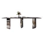 Modern Luxury Tempered Glass Dining Table - Artistic Design & Premium Quality