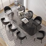 Modern Luxury Tempered Glass Dining Table - Artistic Design & Premium Quality