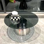 Artistic Glass Coffee Table with Handcrafted Details - Unique & Premium