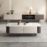Stylish Stone Surface TV Cabinet and Coffee Table for Distributors