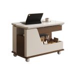 Versatile Nordic Style Movable Coffee Table with Stone Surface