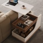 Versatile Nordic Style Movable Coffee Table with Stone Surface