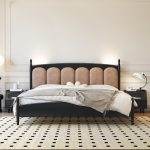 The vintage rubberwood bed combines classic elegance with sturdy craftsmanship.