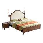 Experience timeless beauty with the vintage rubberwood solid bed.