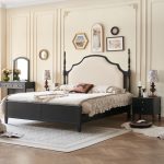 Experience timeless beauty with the vintage rubberwood solid bed.