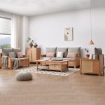 A solid wood frame sofa that combines classic charm with contemporary elegance."