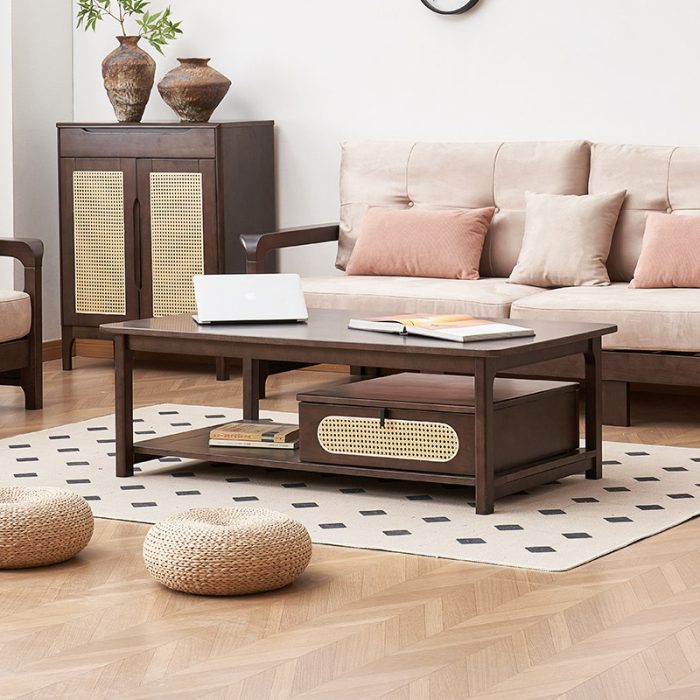 Experience tranquility with this stunning Wabi-Sabi wooden bed.