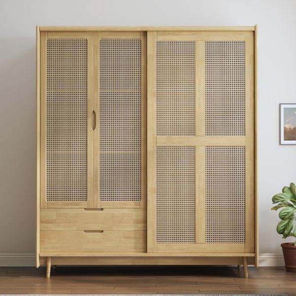 solid wood sliding door wardrobe