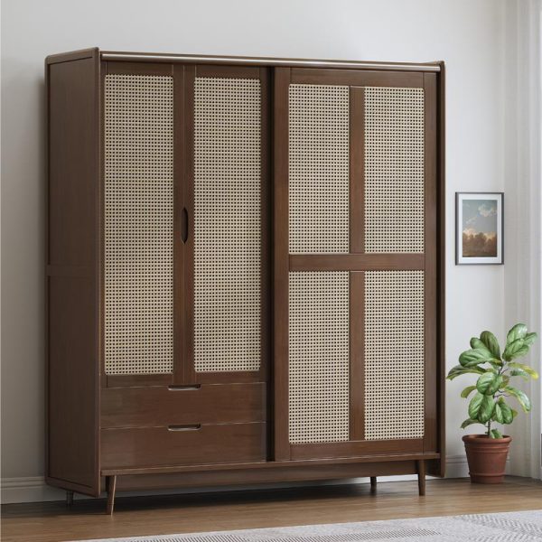 solid wood sliding door wardrobe