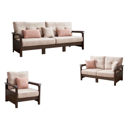 A versatile solid wood frame sofa that complements both classic and modern interiors."
