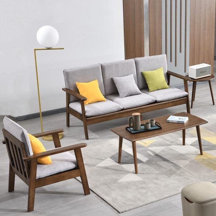 "A solid wood frame sofa that enhances living spaces with classic charm."