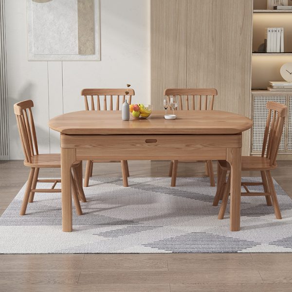 Industrial Solid Wood Dining Table – Robust Craftsmanship & Urban Charm