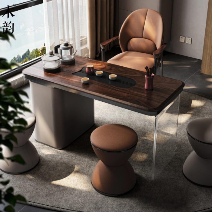Enhance your home with the rustic charm of a solid wood coffee table.