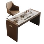 stone veneer office desk