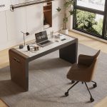 stone veneer office desk