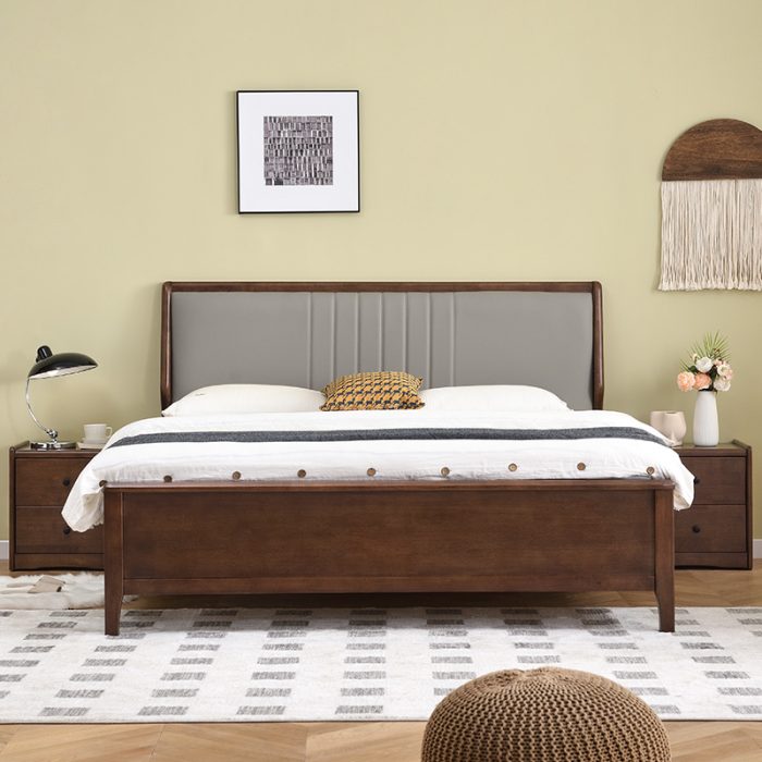 Modern simple solid wood bed