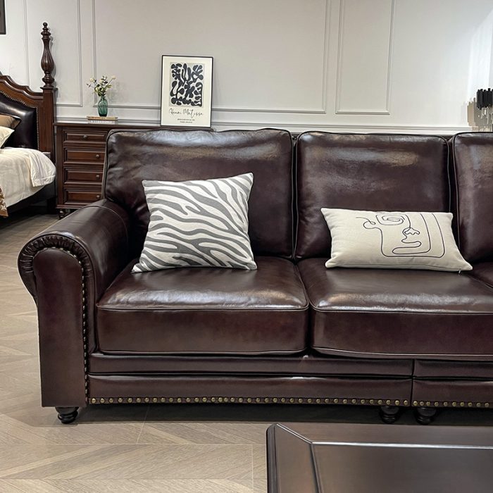 American retro leather sofa