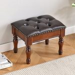 Solid wood retro coffee table stool