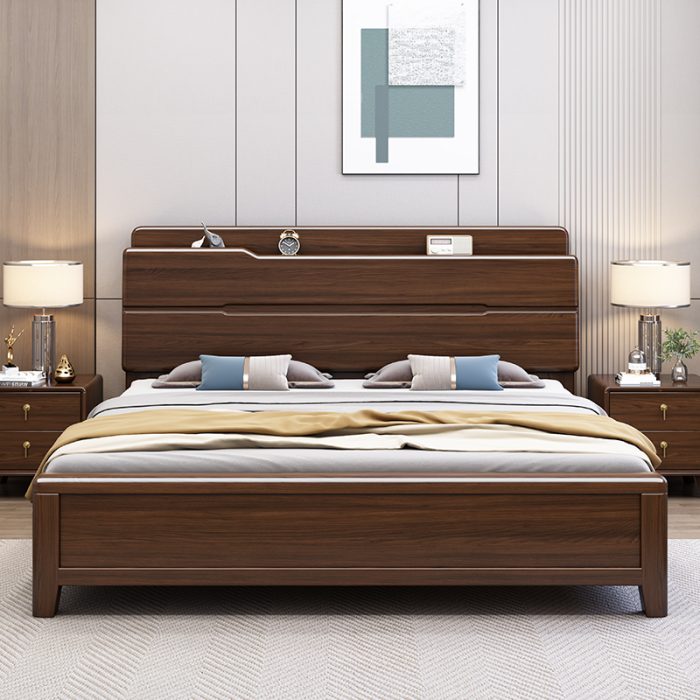 Simple solid wood bed