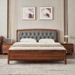 Light luxury simple solid wood bed