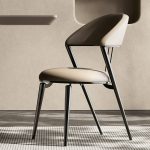 Modern simple Italian dining table and chairs home light luxury backrest chair