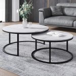 Industrial Metal and Stone Coffee Table