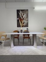 Luxury Minimalist Stainless Steel Table Base for Contemporary Dining