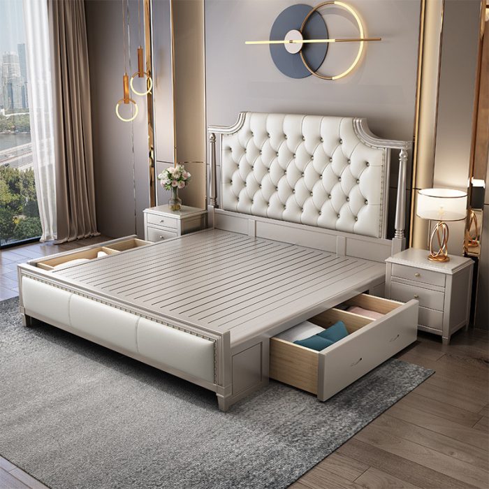 European Solid Wood Light Luxury Double Beds – Bulk Orders for Retailers