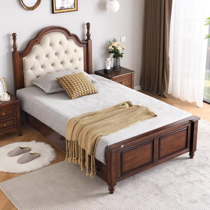 Solid wood bed